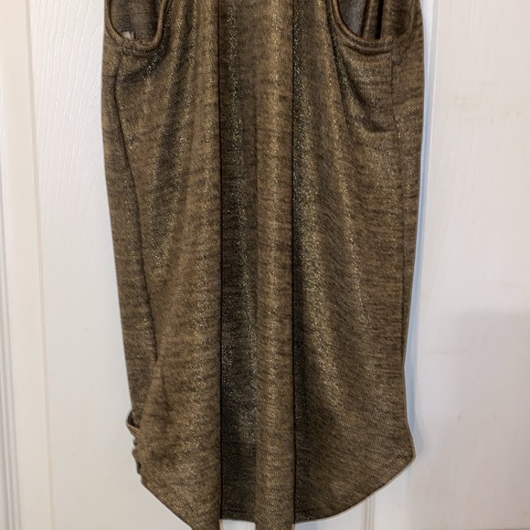 Lily Rose Women’s Draped Front Racer Back Shimmering Bronze Tank Top Size Small - Picture 7 of 8